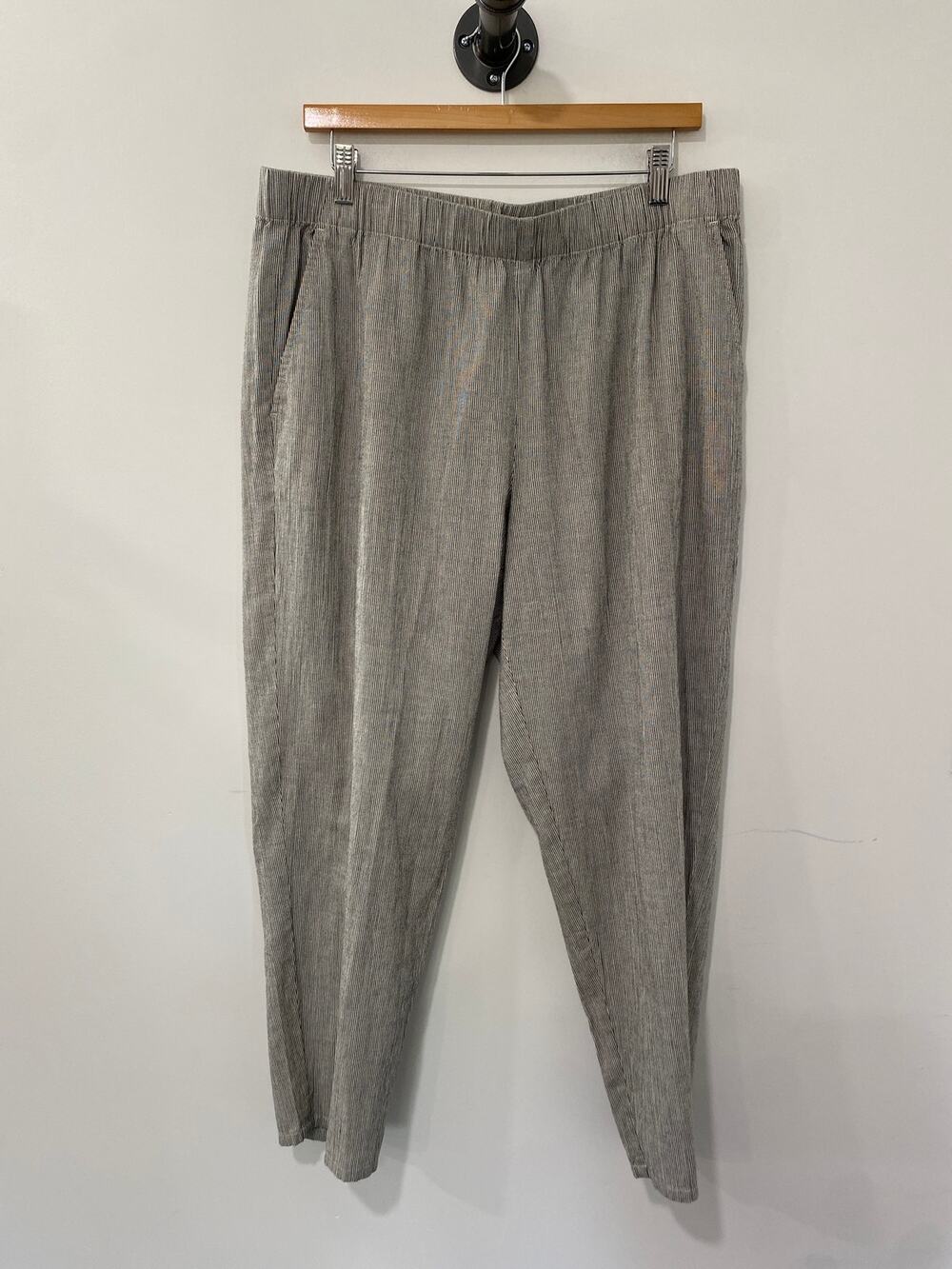 Eileen Fisher Pinstripe Pants Gray Size L
